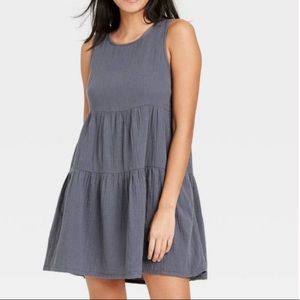 (XL)- Universal Thread Gauze Tiered Tank Dress